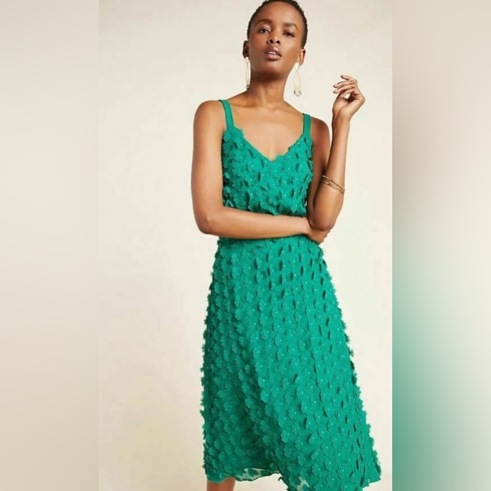 Anthropologie Eva Franco Green Hanya Textured Dress 0P